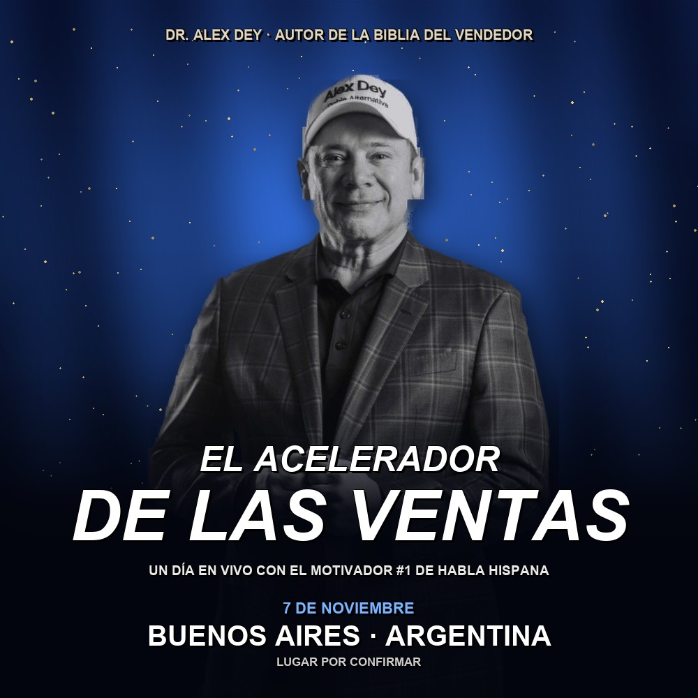Arte del evento 🎯 Alex Dey — El acelerador de las ventas, en vivo