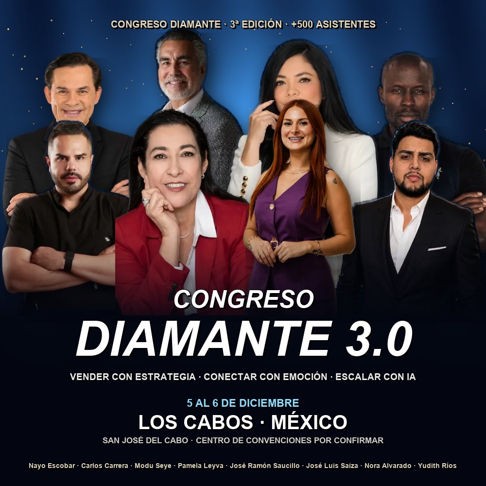 Arte del evento 💎 Congreso Diamante 3.0 — marketing, liderazgo e IA en Los Cabos