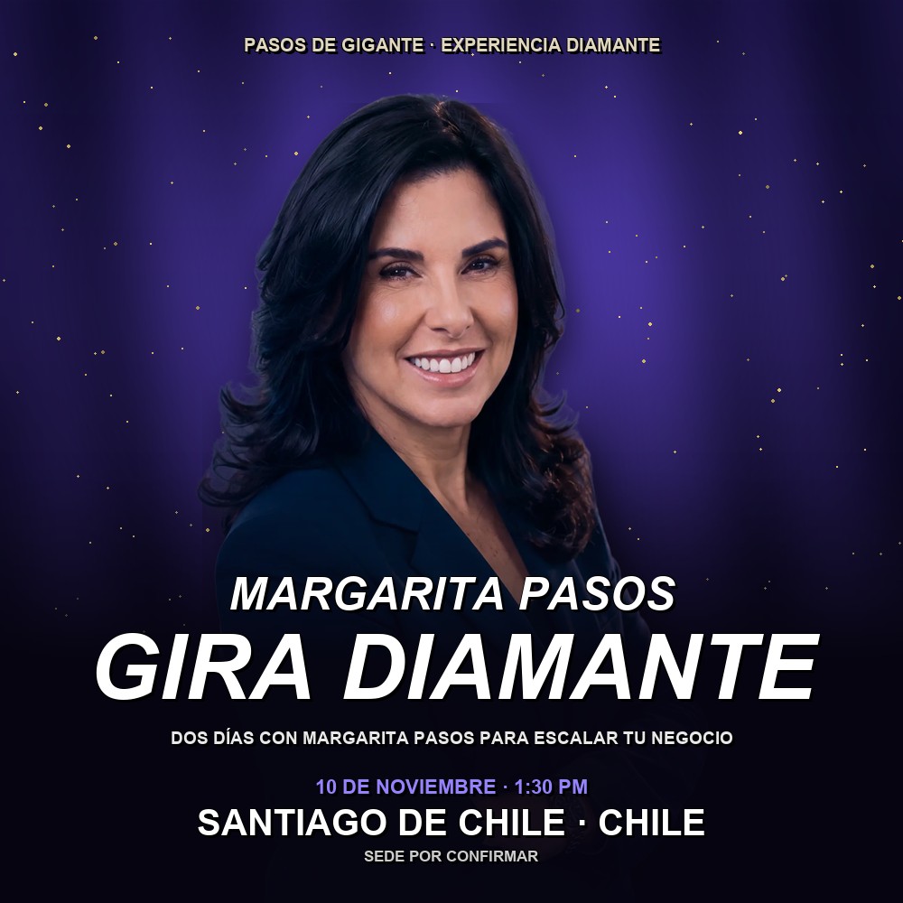 Arte del evento 💎 Gira Pasos de Gigante — Experiencia Diamante, con Margarita Pasos