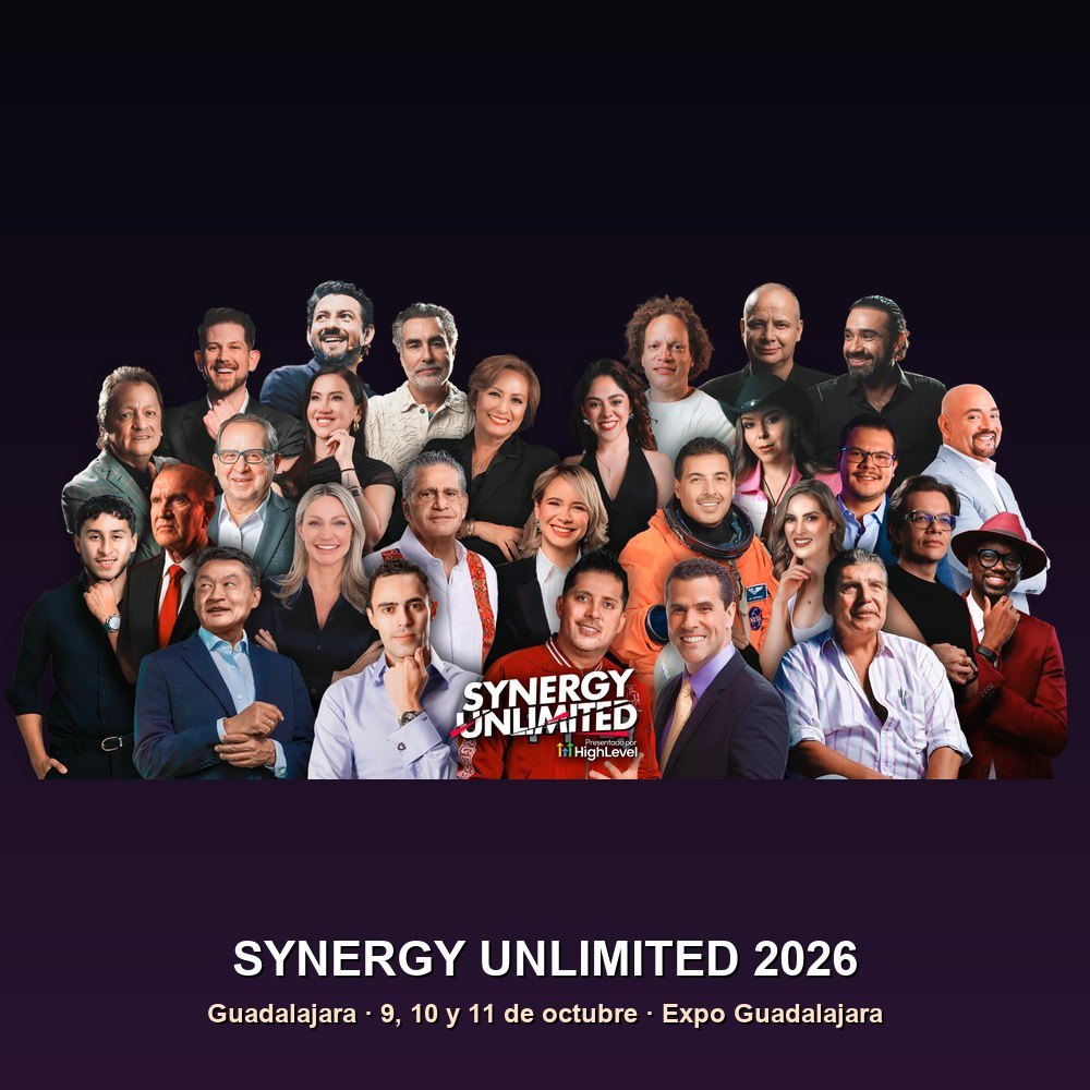 Arte del evento ⚡ Synergy Unlimited 2026 — 3 días de negocios y networking con Sinergéticos